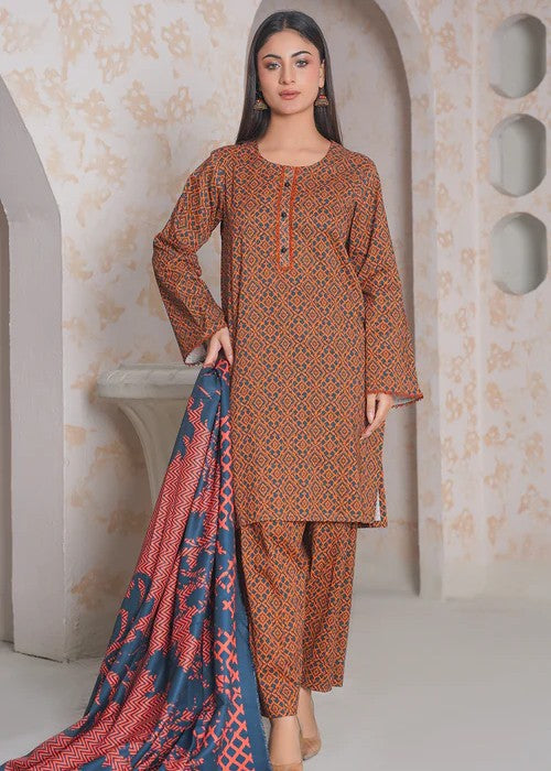 By-East Printed Khaddar Suit Women 3pcs
