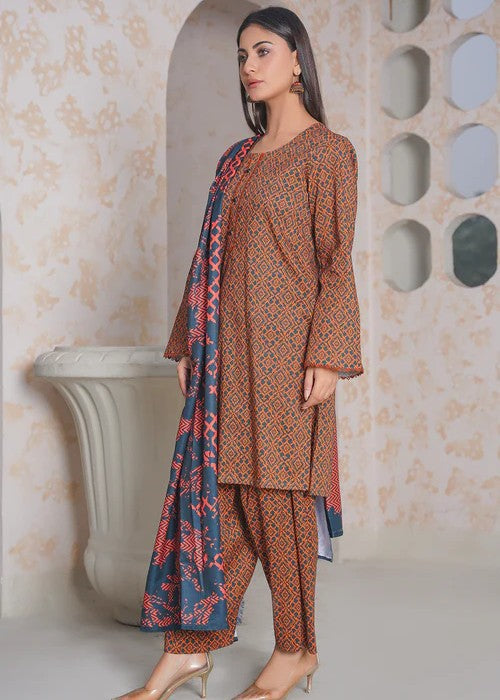 By-East Printed Khaddar Suit Women 3pcs