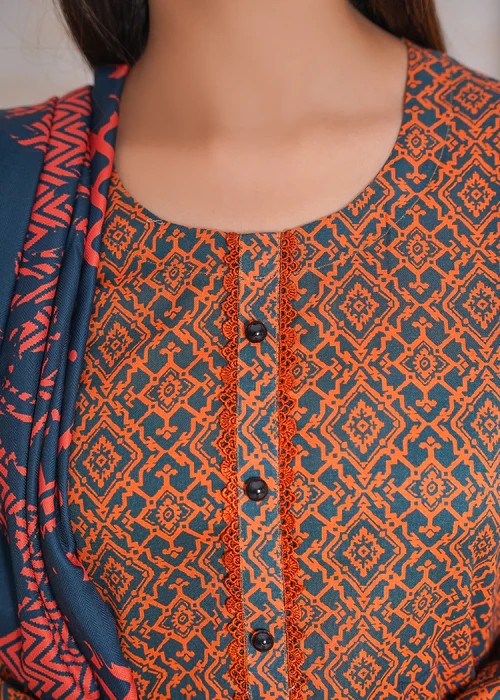 By-East Printed Khaddar Suit Women 3pcs