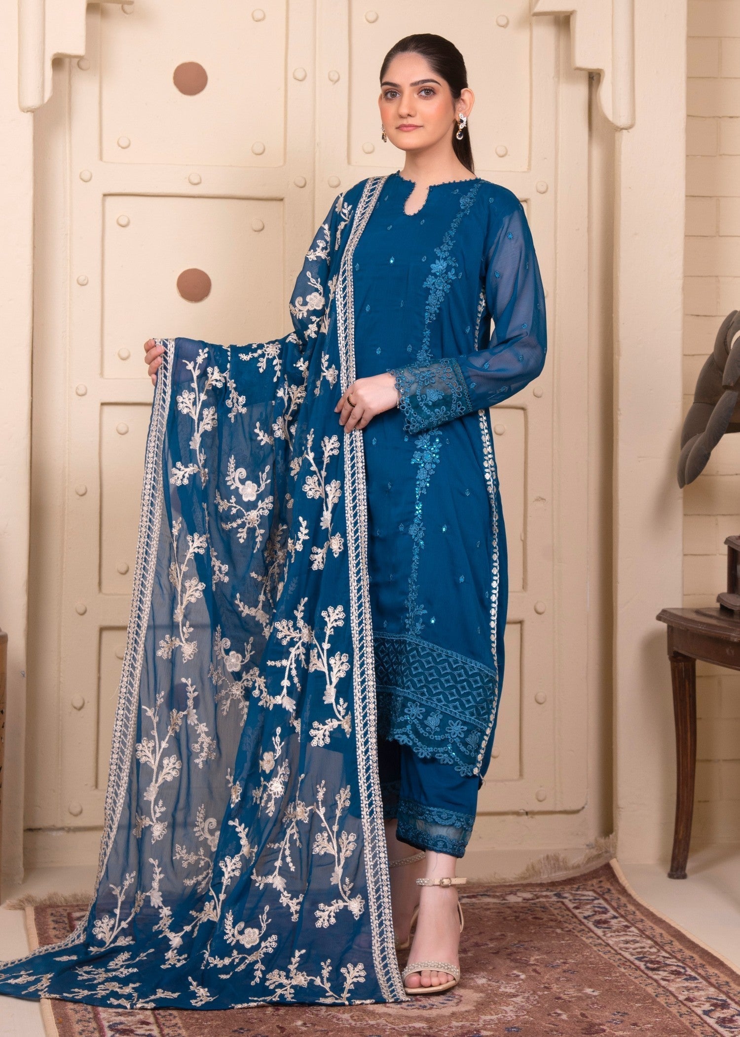 Rangoon Clothing Gulnaz Sapphire Blue Women 3pcs
