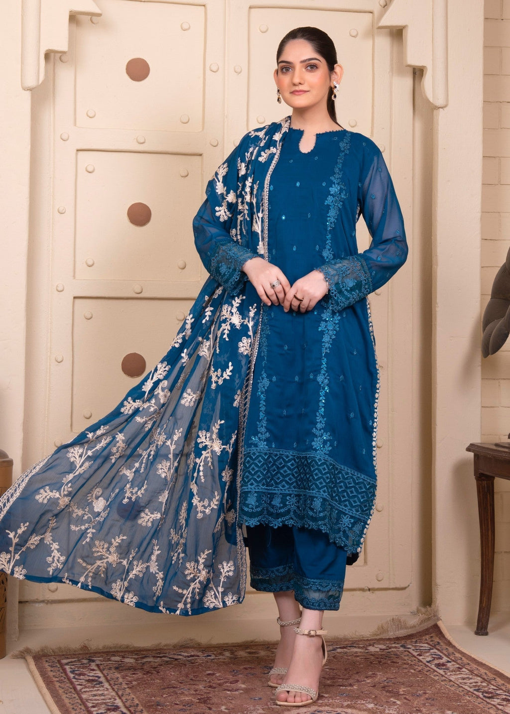Rangoon Clothing Gulnaz Sapphire Blue Women 3pcs