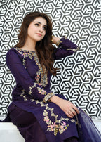 Miss & Mrs Purple Hajra Women 3pcs