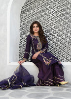 Miss & Mrs Purple Hajra Women 3pcs