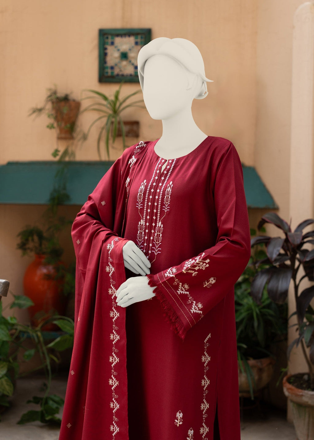 Zaira and Mahnoor Kanwal Red Women 3pcs