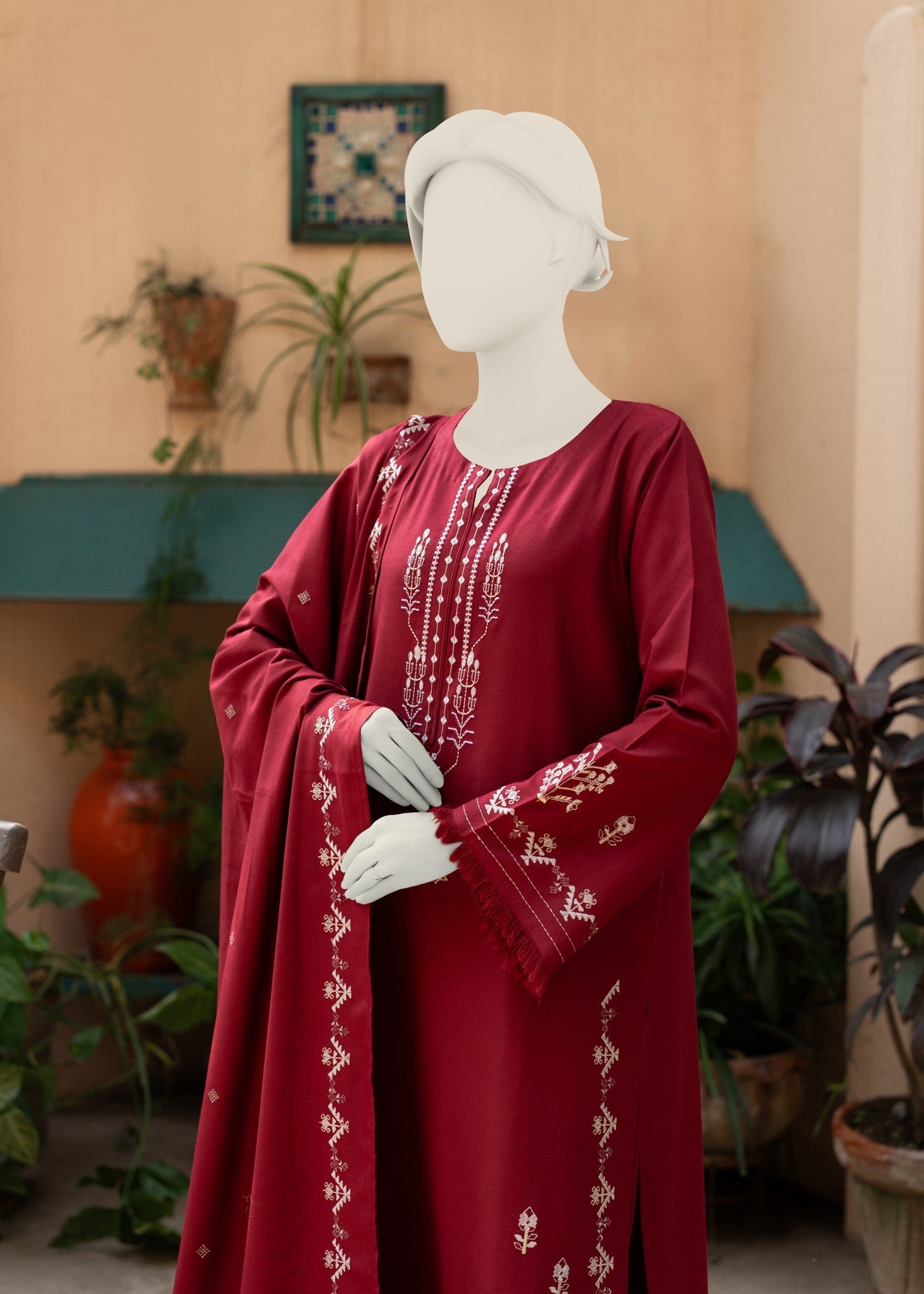 Zaira and Mahnoor Kanwal Red Women 3pcs
