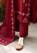 Zaira and Mahnoor Kanwal Red Women 3pcs