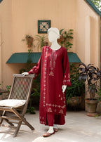 Zaira and Mahnoor Kanwal Red Women 3pcs