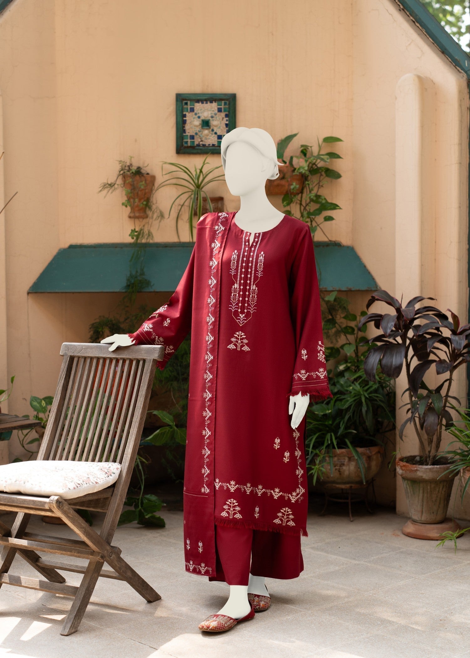 Zaira and Mahnoor Kanwal Red Women 3pcs