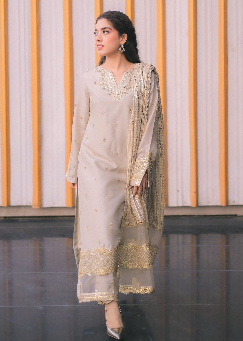 Rang-e-Haya Sandali pearl white Women 3pcs
