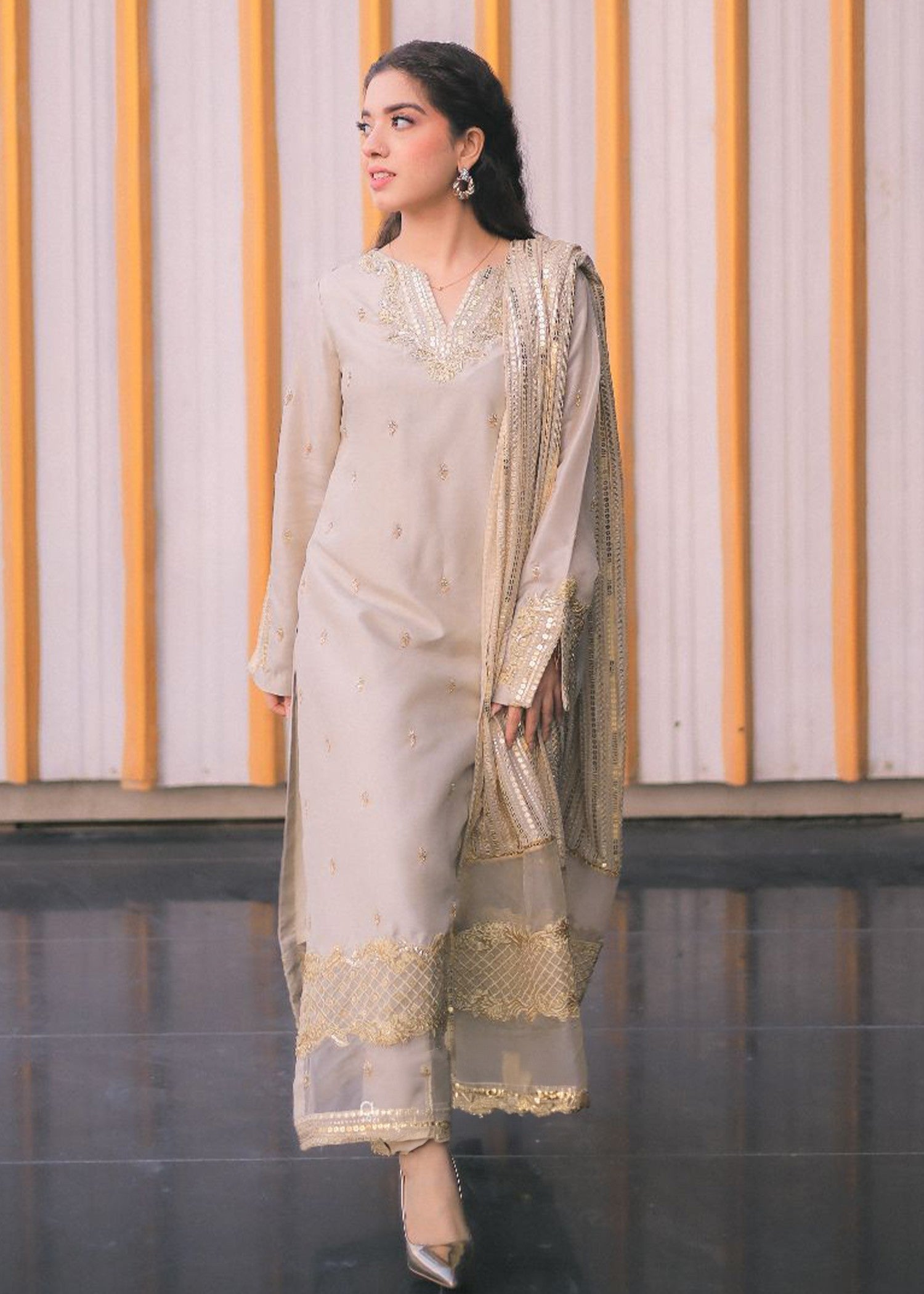 Rang-e-Haya Sandali pearl white Women 3pcs