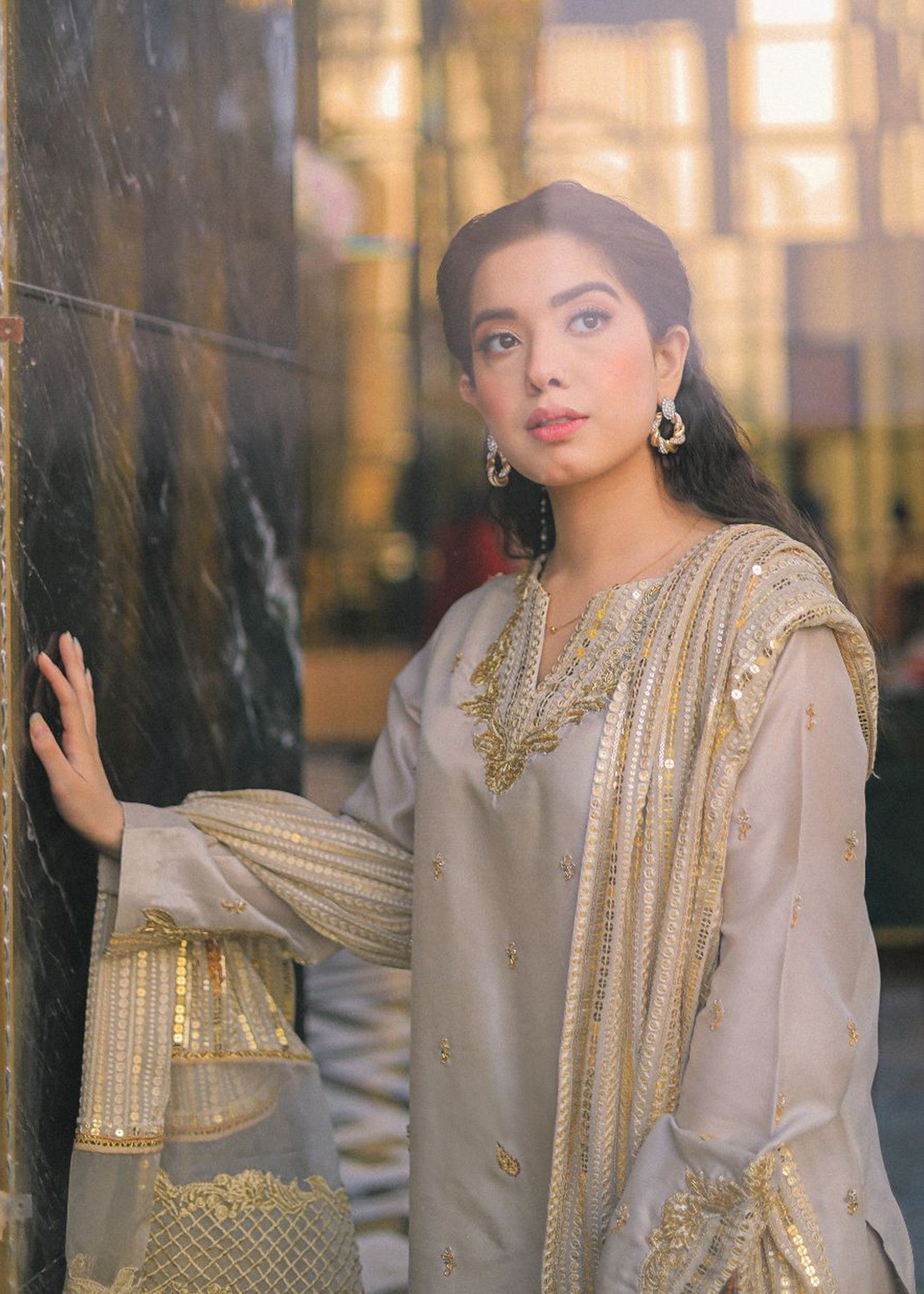 Rang-e-Haya Sandali pearl white Women 3pcs