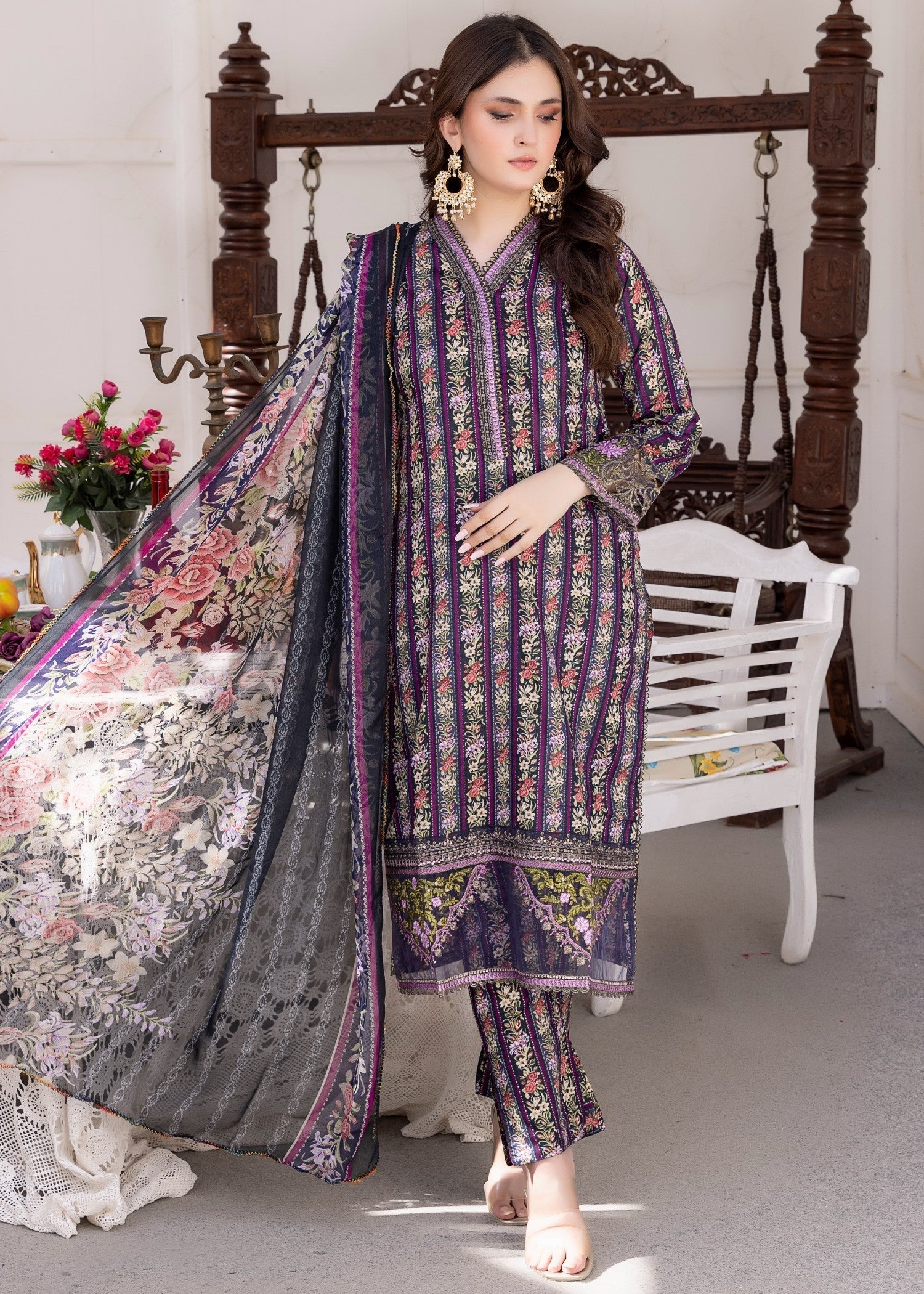 Polawn PD 24 405 B NAYAB PRET LAWN COLLECTION Women 3pcs