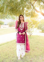 Amna Ismail PATILA DRESS PINK / WHITE SHALWAR KAMEEZ Women 3pcs