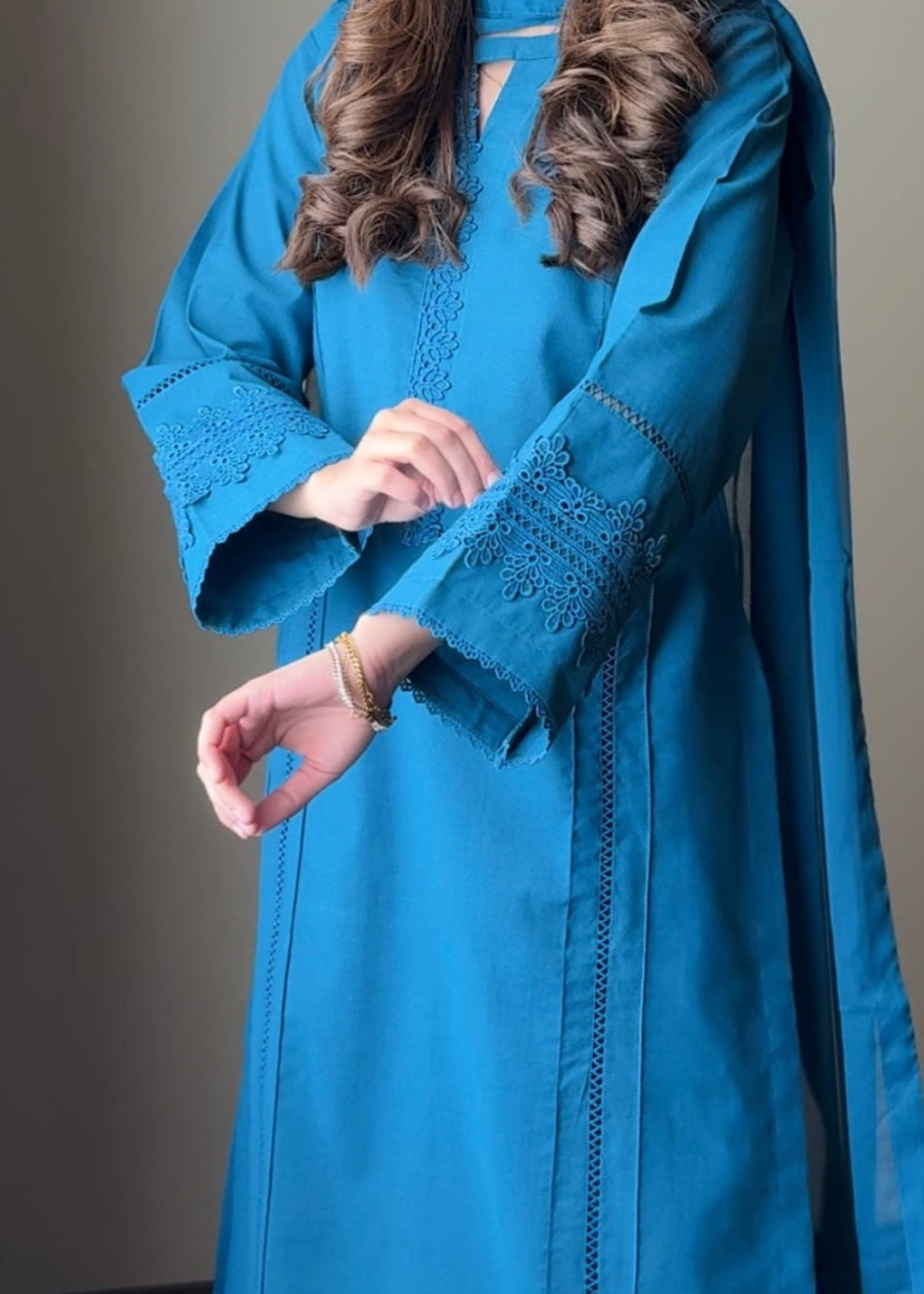 Ayesha B blue lubab Women 3pcs