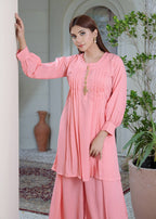 Elara Official Blush Pleated Set Women 2pcs