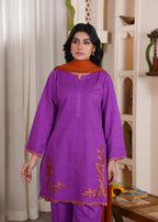 Deysia Khaddar Purple Flame Women 2pcs