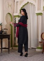 Deysia Khaddar Black Women 2pcs