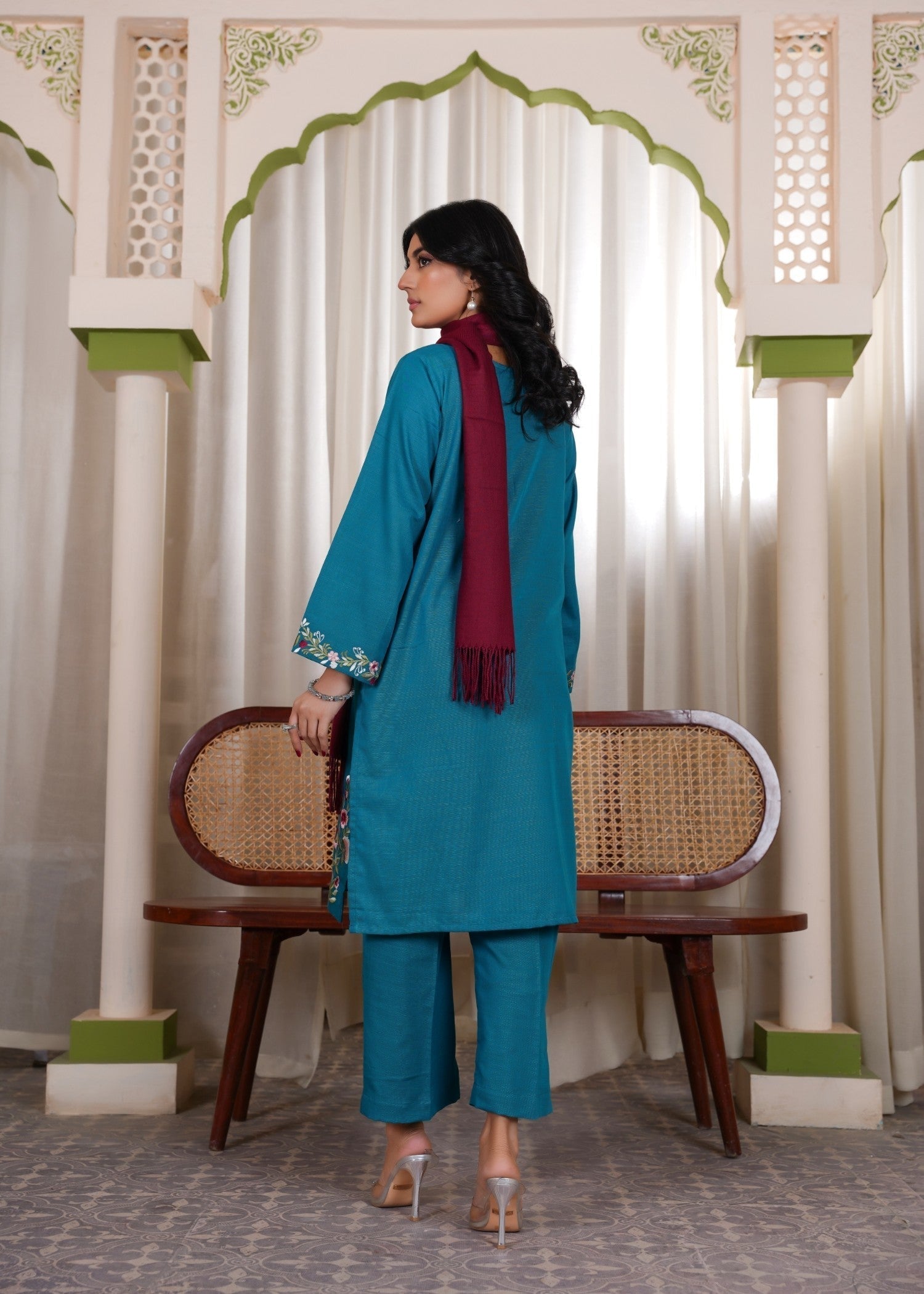 Deysia Khaddar Teal Women 2pcs