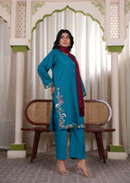 Deysia Khaddar Teal Women 2pcs