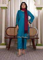 Deysia Khaddar Teal Women 2pcs