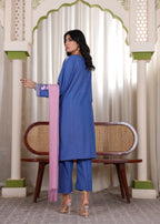 Deysia Khaddar Blue Women 2pcs
