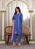 Deysia Khaddar Blue Women 2pcs