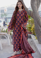 By-East Khaddar Suit Printed Fabric Women 3pcs