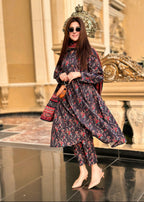 By-East Lawn Printed Suit (BLU) Women 3pcs