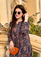 By-East Lawn Printed Suit (BLU) Women 3pcs