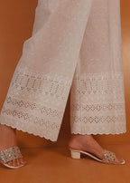 Zardi Chikankari Palazzo White ZT300 Women 1pcs