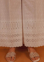 Zardi Chikankari Palazzo White ZT300 Women 1pcs
