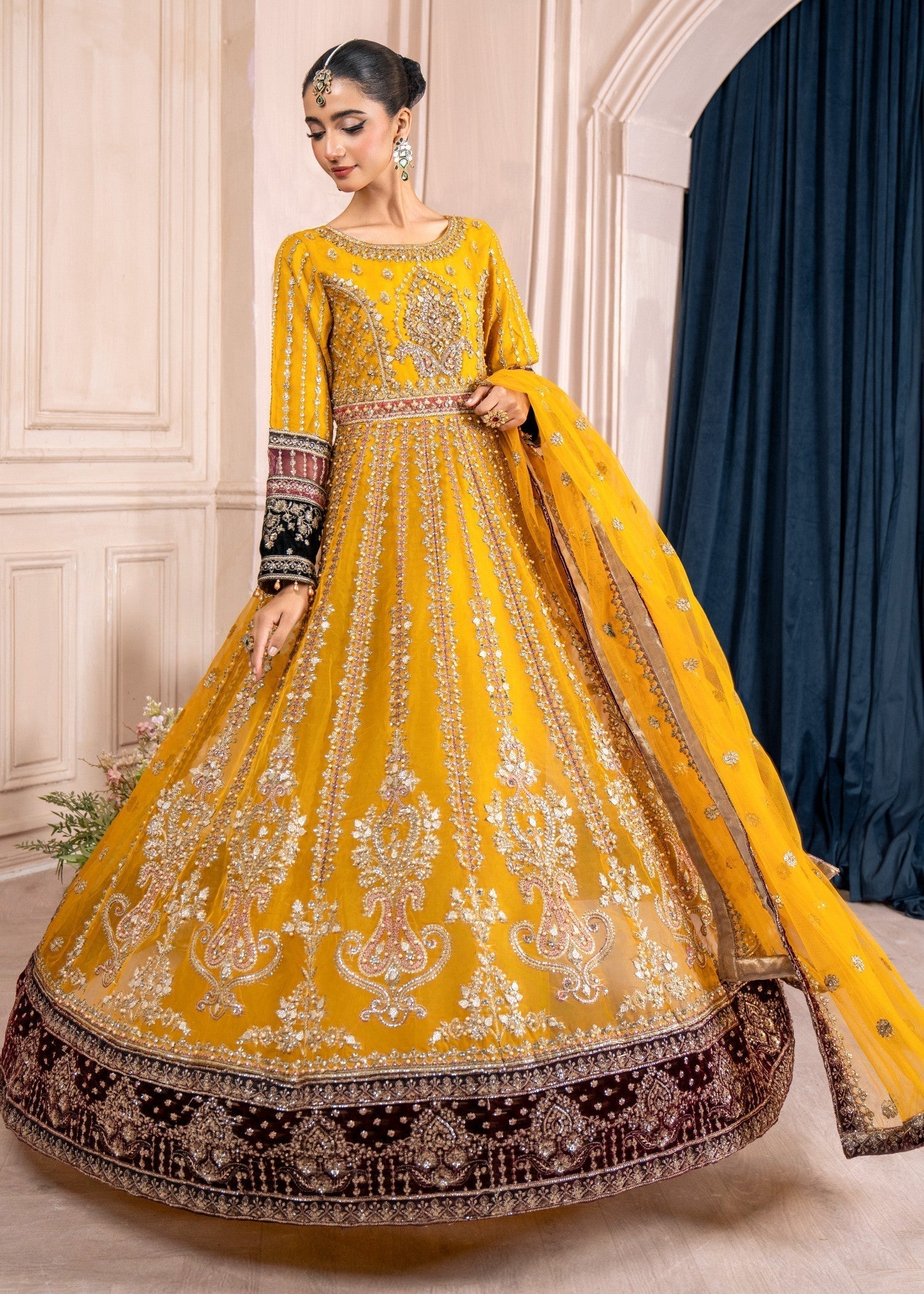 Diara Couture AMBER GLEAM DF 01 MUSTARD Women 3pcs