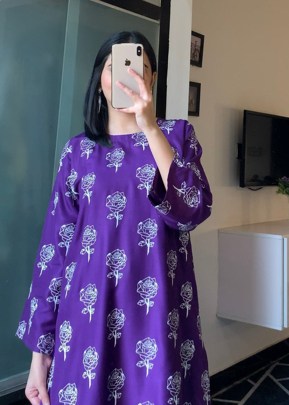 Anabya Garments Purple Rose Women 2pcs