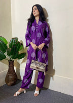 Anabya Garments Tree Purple Women 2pcs