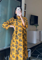 Anabya Garments Mustard Palm Tree Women 2pcs