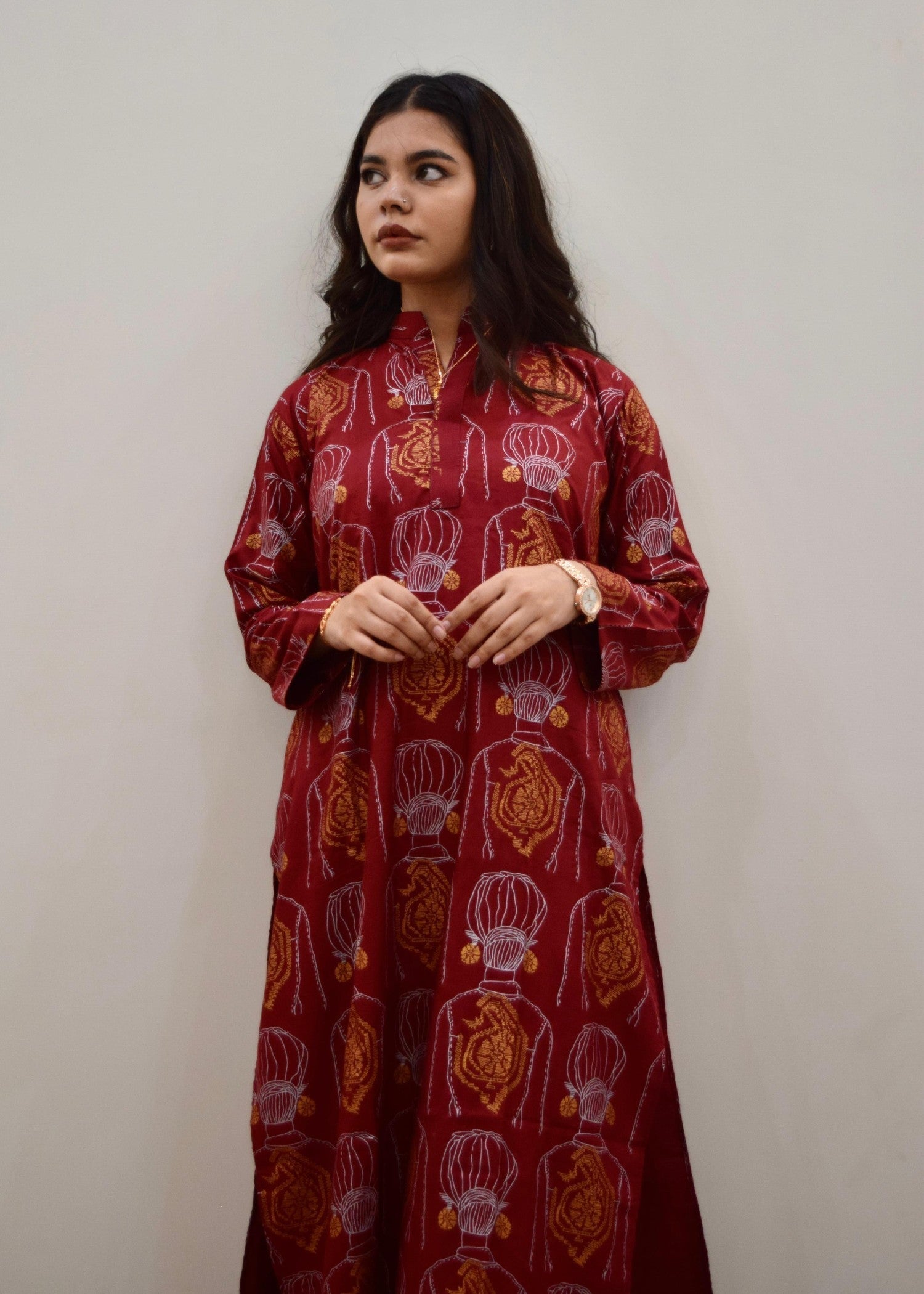 Anabya Garments Maroon ilma Women 2pcs