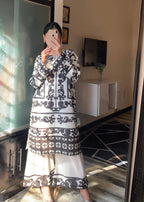 Ayesha B white&Black farah) Women 3pcs