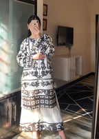 Ayesha B white&Black farah) Women 3pcs
