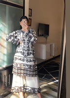 Ayesha B white&Black farah) Women 3pcs