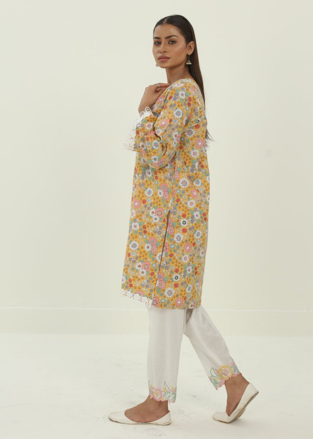 Deysia Daffodil | Embroidered Lace Set Women 2pcs