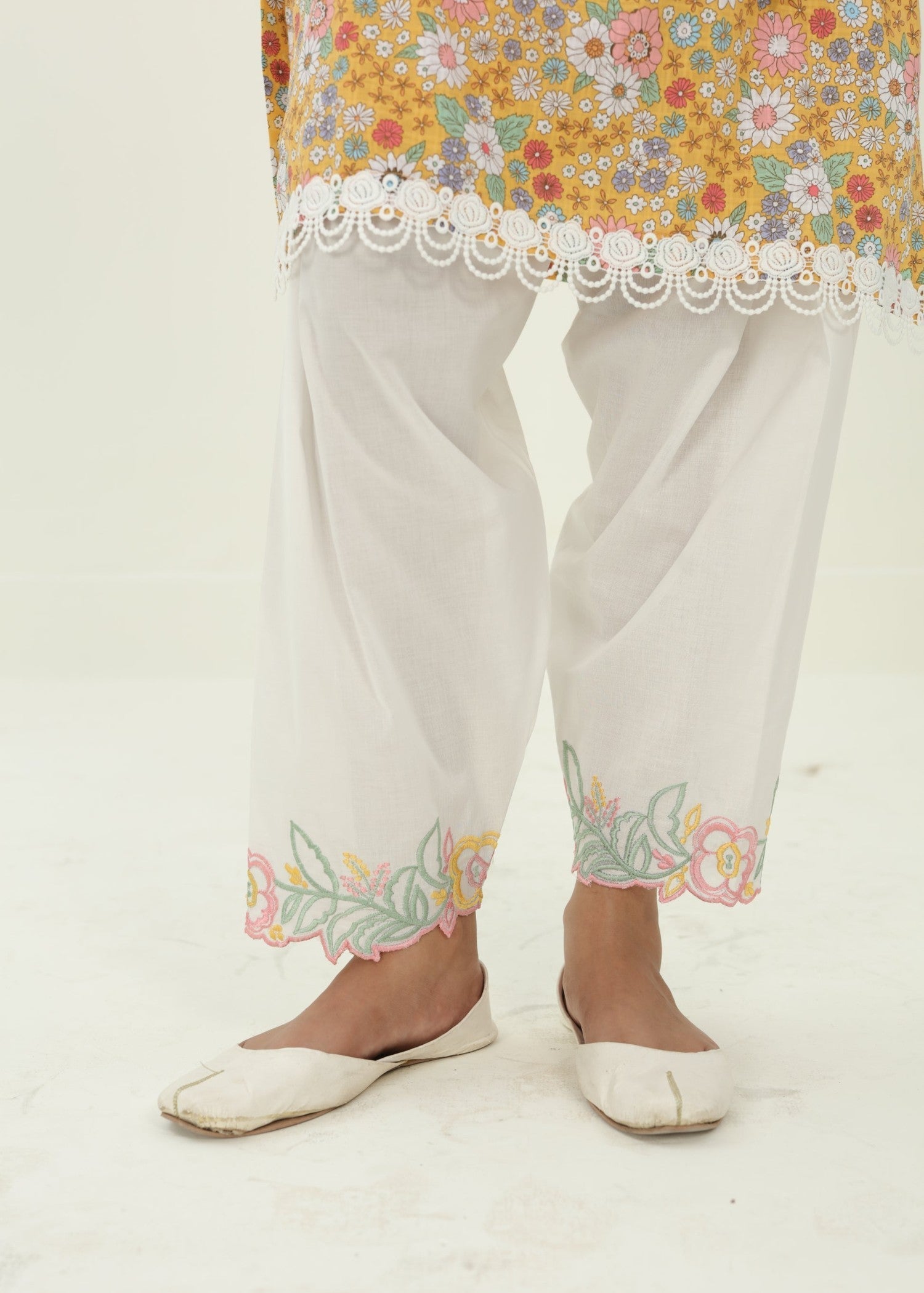 Deysia Daffodil | Embroidered Lace Set Women 2pcs