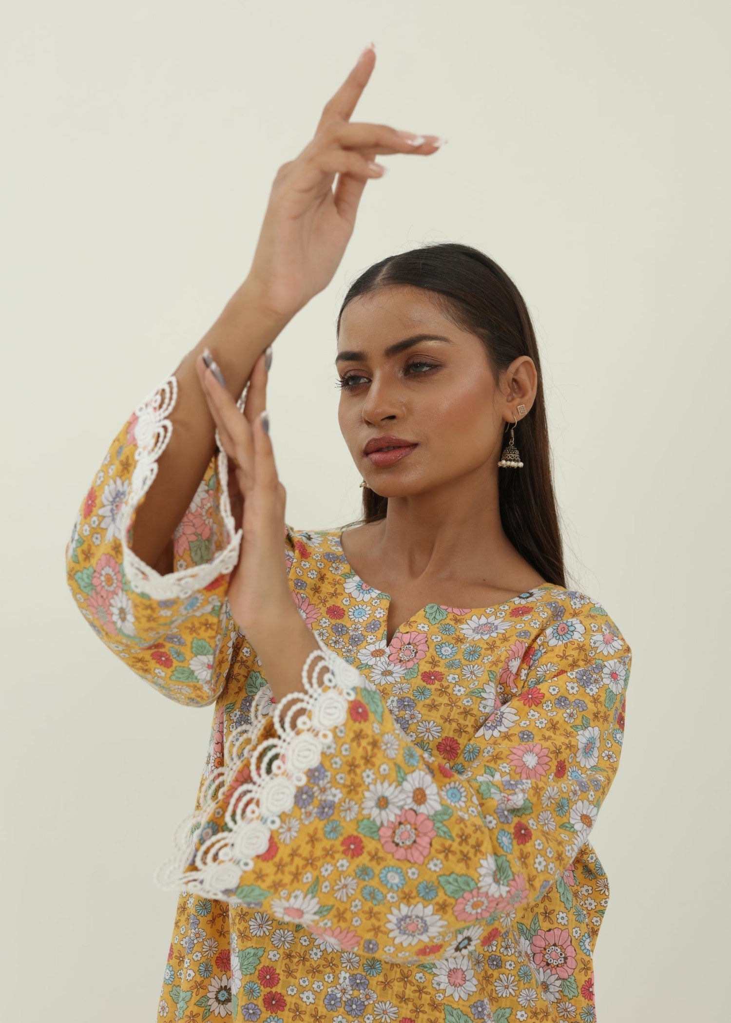 Deysia Daffodil | Embroidered Lace Set Women 2pcs