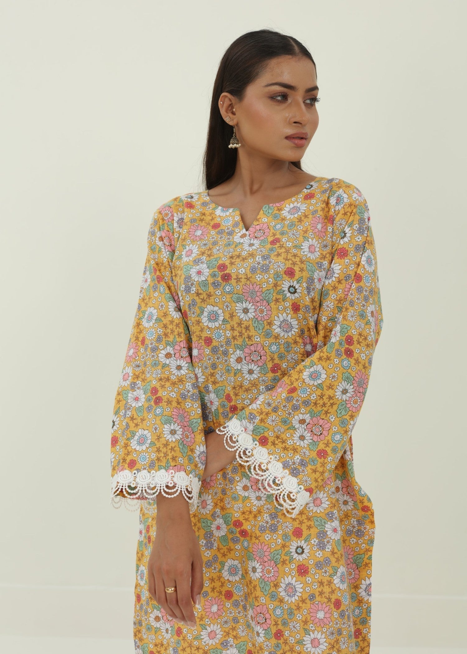 Deysia Daffodil | Embroidered Lace Set Women 2pcs