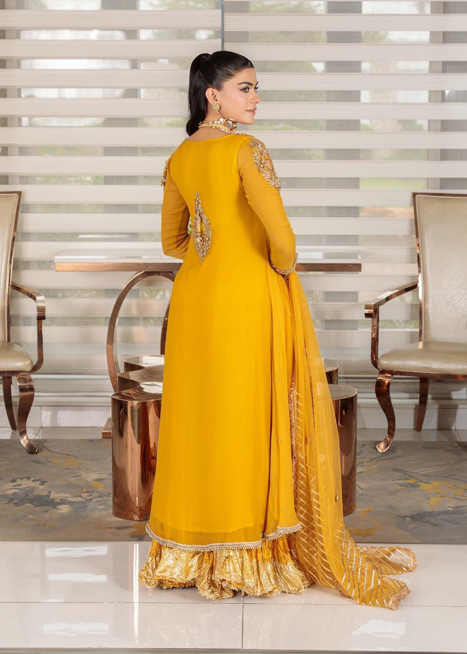 Khuda Baksh Creations Z 303 Mustard Women 3pcs