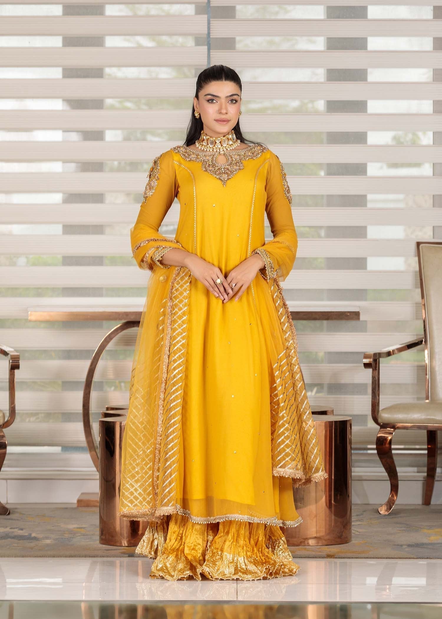 Khuda Baksh Creations Z 303 Mustard Women 3pcs