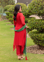 Khuda Baksh Creations M 107 Red Women 4pcs