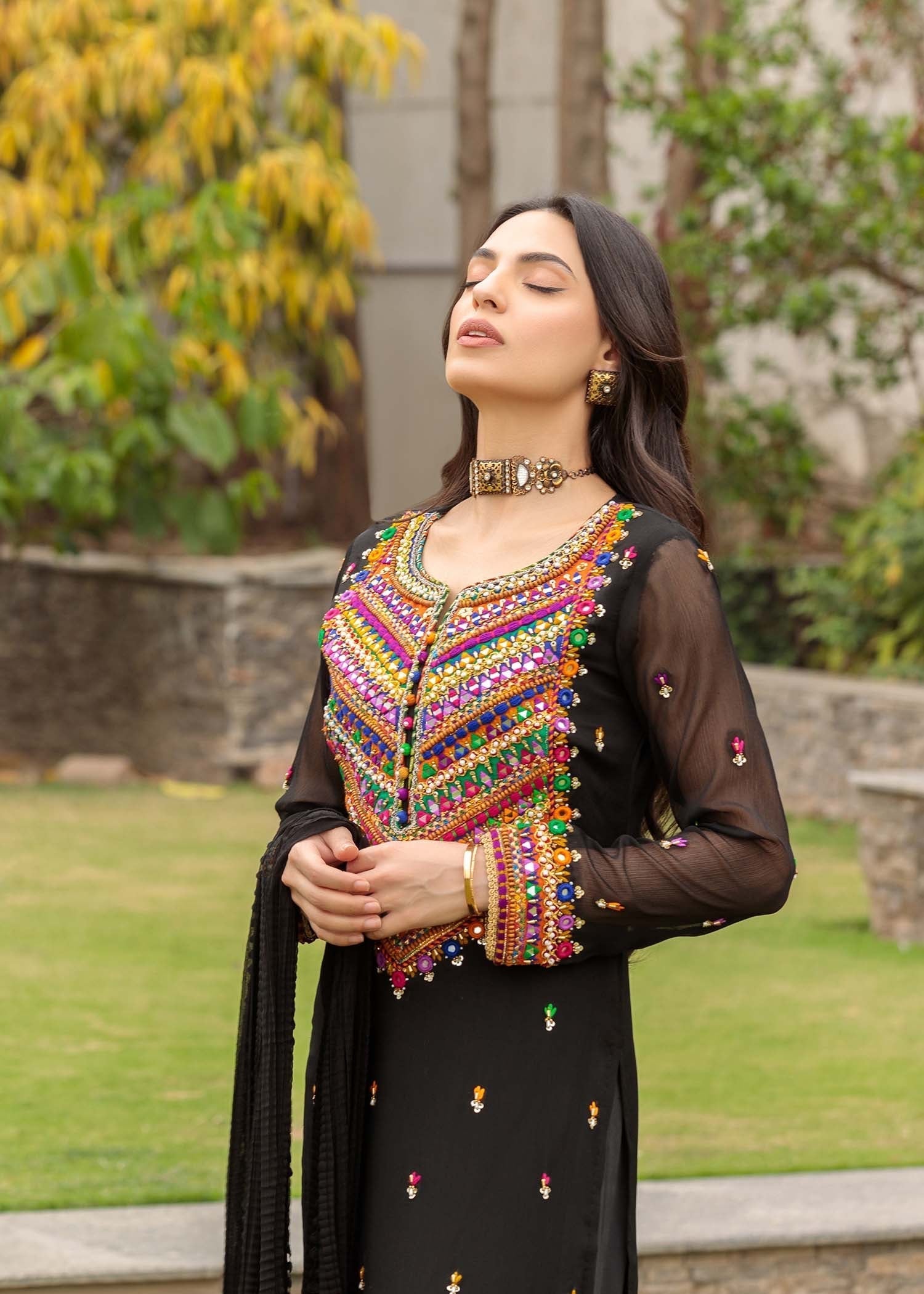 Khuda Baksh Creations Z 301 Black Women 4pcs