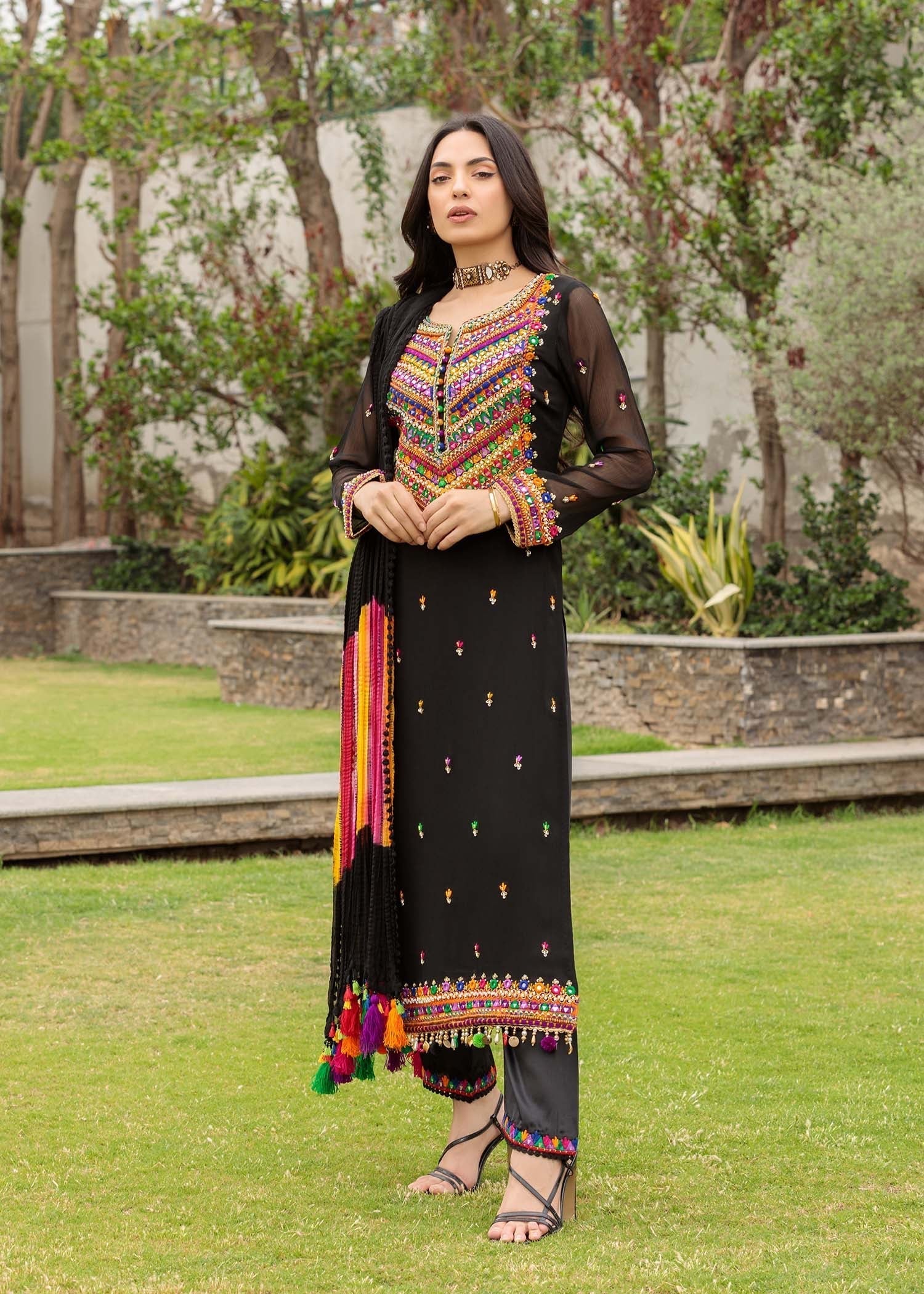 Khuda Baksh Creations Z 301 Black Women 4pcs