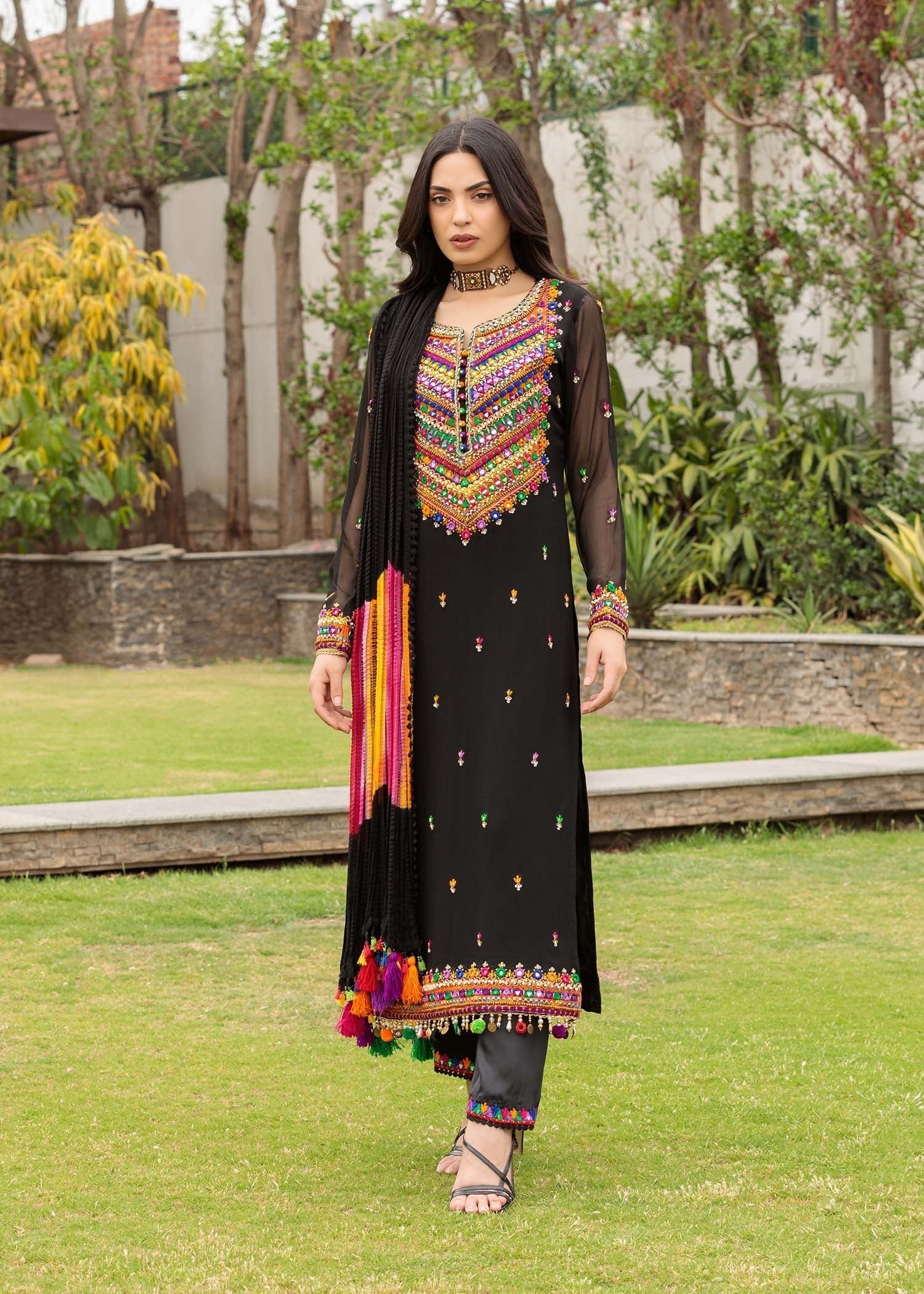 Khuda Baksh Creations Z 301 Black Women 4pcs