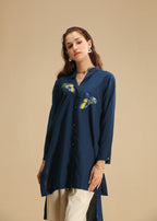 Aster Embroidery Bird Shirt Women 1pcs